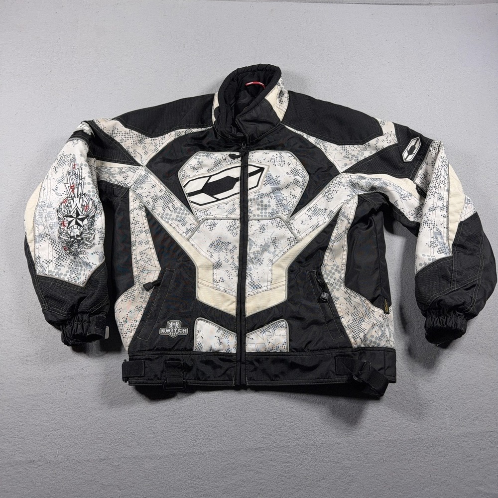 Castle X Switch Jacket Mens XL White Camo Insulated Ski Snowmobile Racing